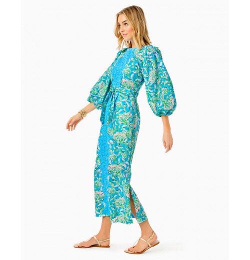 Barbara 3/4 Sleeve Cotton Maxi Dress Barbara 3/4 Sleeve Cotton Maxi Dress