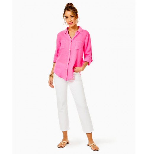 Sea View Linen Button Down Top Sea View Linen Button Down Top