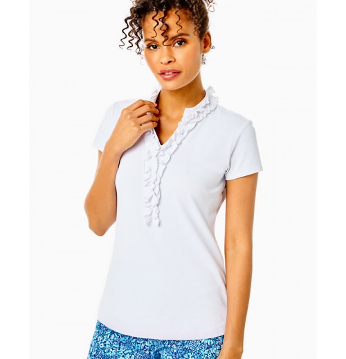 UPF 50+ Luxletic Frida Ruffle Polo Top UPF 50+ Luxletic Frida Ruffle Polo Top
