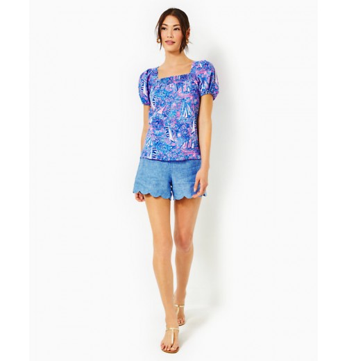 Keating Short Sleeve Linen Top Keating Short Sleeve Linen Top