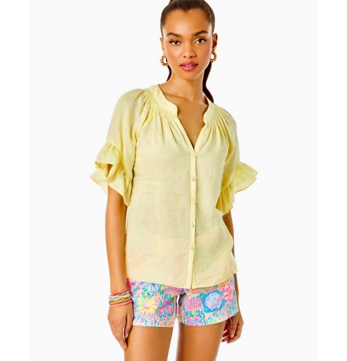Tayla Short Sleeve Linen Top Tayla Short Sleeve Linen Top