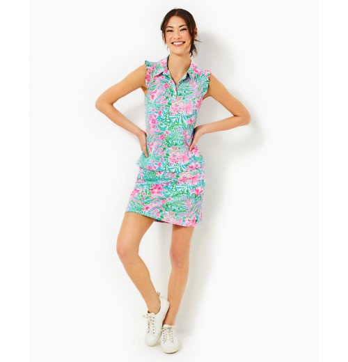 UPF 50+ Luxletic Frida Sleeveless Ruffle Polo Top UPF 50+ Luxletic Frida Sleeveless Ruffle Polo Top