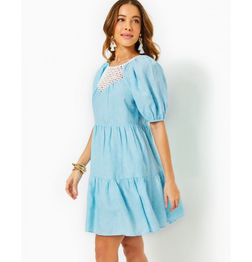 Charlet Short Sleeve Linen Dress Charlet Short Sleeve Linen Dress