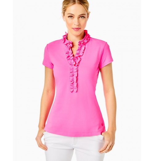 UPF 50+ Luxletic Frida Ruffle Polo Top UPF 50+ Luxletic Frida Ruffle Polo Top