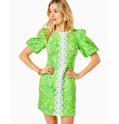 Alyce Elbow Sleeve Stretch Cotton Shift Alyce Elbow Sleeve Stretch Cotton Shift