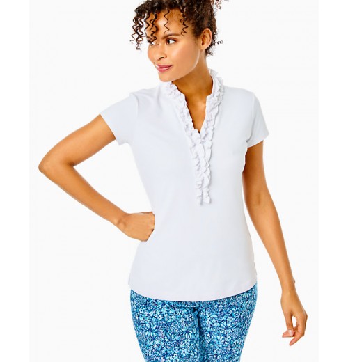 UPF 50+ Luxletic Frida Ruffle Polo Top UPF 50+ Luxletic Frida Ruffle Polo Top