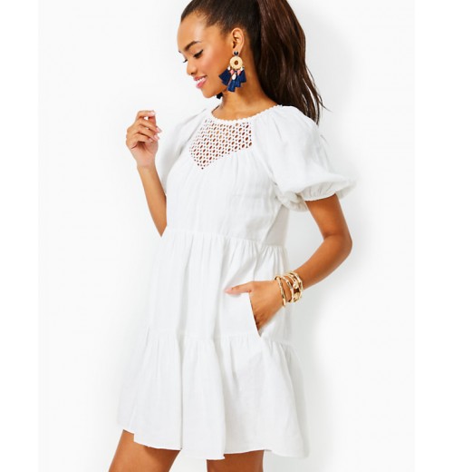Charlet Short Sleeve Linen Dress Charlet Short Sleeve Linen Dress