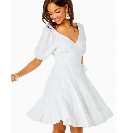 Iralee Linen Wrap Dress Iralee Linen Wrap Dress