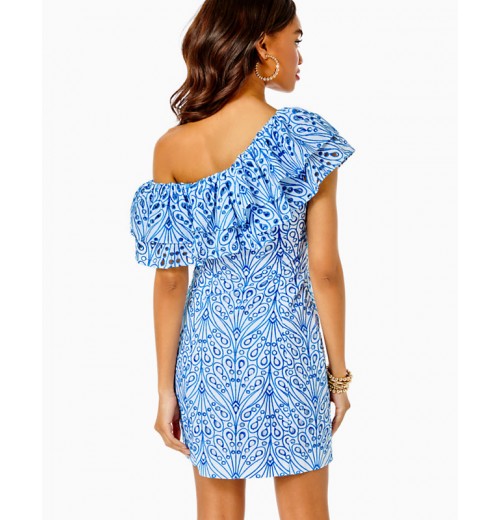Sundea One-Shoulder Eyelet Shift Dress Sundea One-Shoulder Eyelet Shift Dress