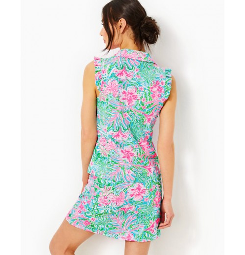 UPF 50+ Luxletic Frida Sleeveless Ruffle Polo Top UPF 50+ Luxletic Frida Sleeveless Ruffle Polo Top
