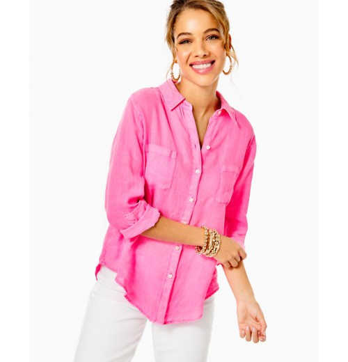 Sea View Linen Button Down Top Sea View Linen Button Down Top