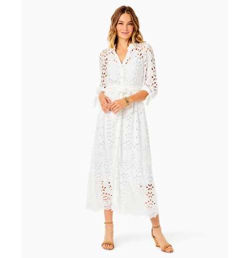 Amrita Eyelet Midi Dress Amrita Eyelet Midi Dress