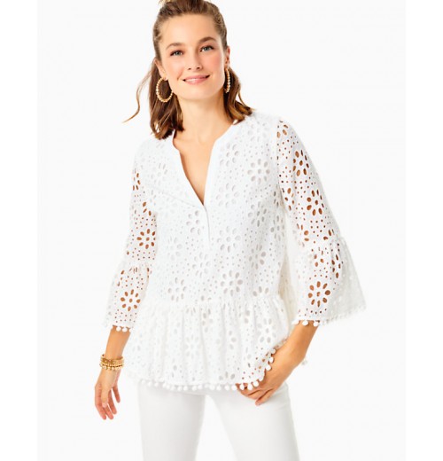 Bekah 3/4 Sleeve Eyelet Top Bekah 3/4 Sleeve Eyelet Top