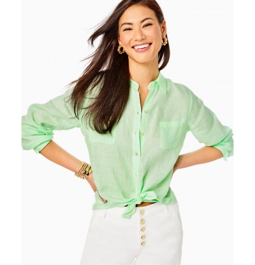 Sea View Linen Button Down Top Sea View Linen Button Down Top