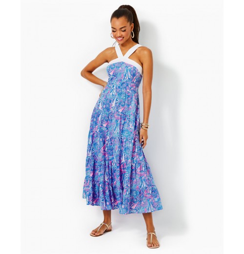 Jenette Cotton Halter Maxi Dress Jenette Cotton Halter Maxi Dress