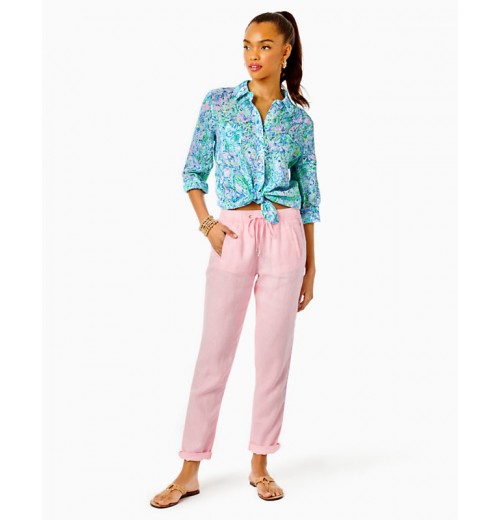 31" Taron Mid-Rise Linen Pant 31" Taron Mid-Rise Linen Pant