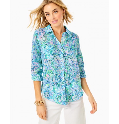 Sea View Linen Button Down Top Sea View Linen Button Down Top