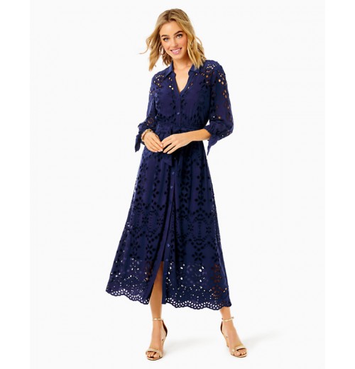 Amrita Eyelet Midi Dress Amrita Eyelet Midi Dress