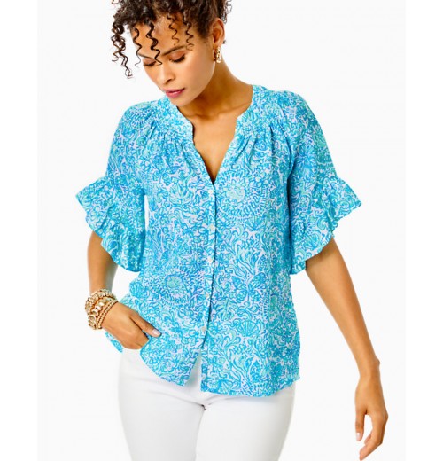 Tayla Short Sleeve Linen Top Tayla Short Sleeve Linen Top