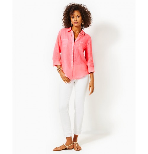 Sea View Linen Button Down Top Sea View Linen Button Down Top