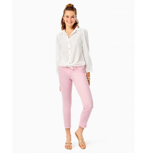 Sea Breeze Eyelet Button Down Top Sea Breeze Eyelet Button Down Top