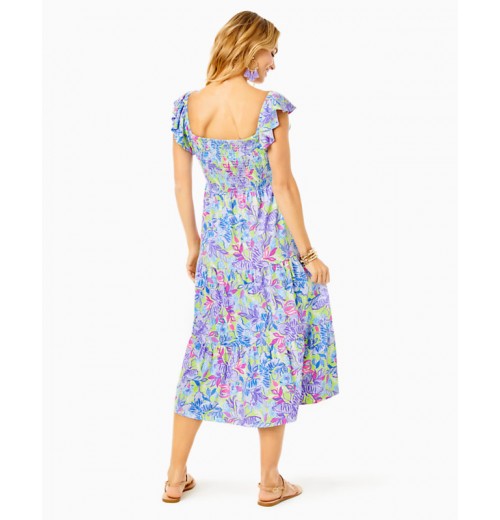 Jilly Smocked Midi Dress Jilly Smocked Midi Dress