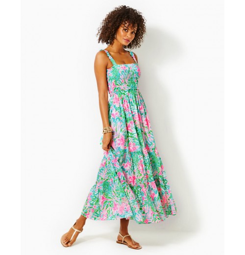 Hadly Smocked Cotton Maxi Dress Hadly Smocked Cotton Maxi Dress