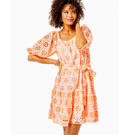 Kerrigan Elbow Sleeve Eyelet Dress Kerrigan Elbow Sleeve Eyelet Dress