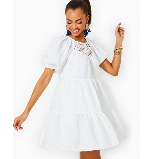 Charlet Short Sleeve Linen Dress Charlet Short Sleeve Linen Dress