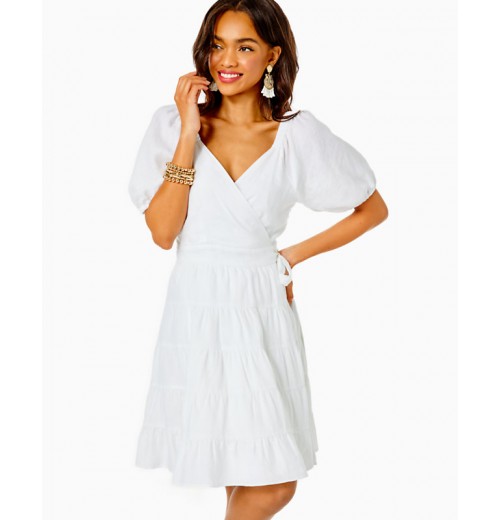 Iralee Linen Wrap Dress Iralee Linen Wrap Dress